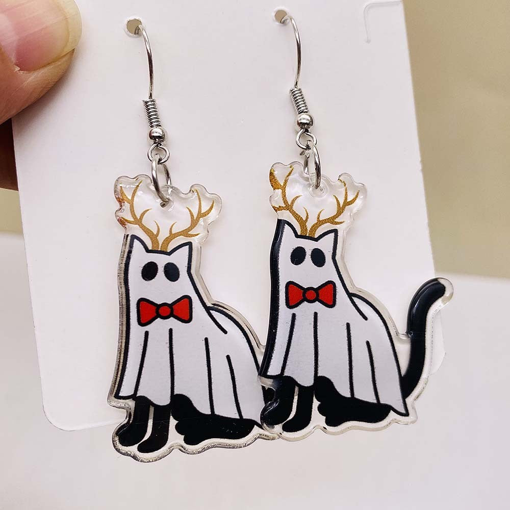 Wholesale Christmas creative acrylic earrings personalized colorful elk earrings